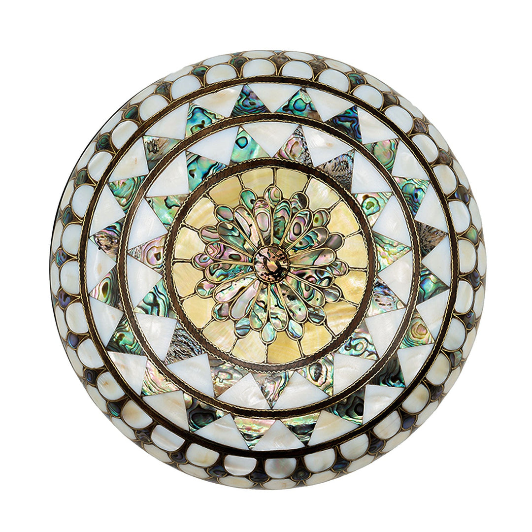 Handcrafted Wooden Box with Abalone Mother-of-Pearl Inlay - WAAH484