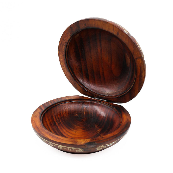 Handcrafted Wooden Box with Abalone Mother-of-Pearl Inlay - WAAH485