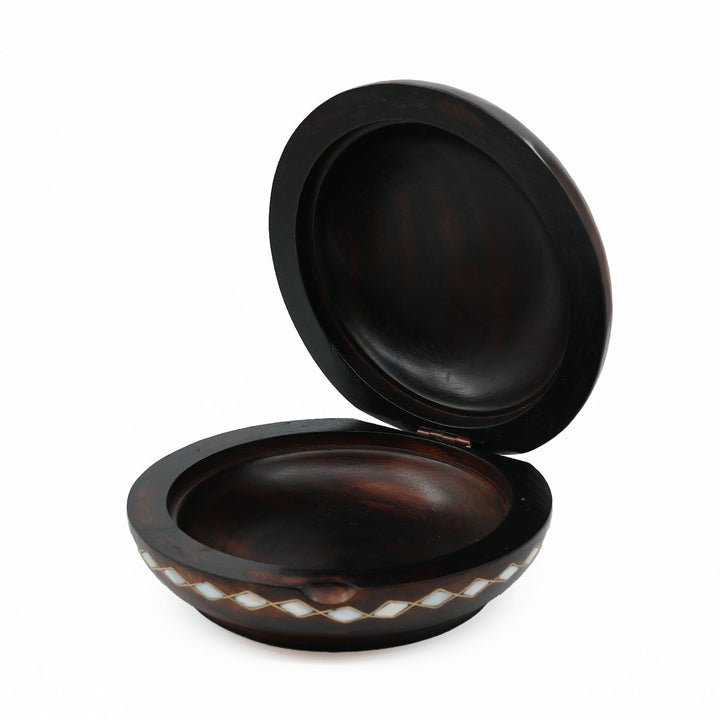 Handcrafted Wooden Box with Abalone Mother-of-Pearl Inlay - WAAH486