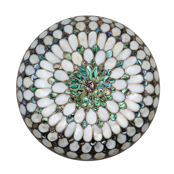 Handcrafted Wooden Box with Abalone Mother-of-Pearl Inlay - WAAH488