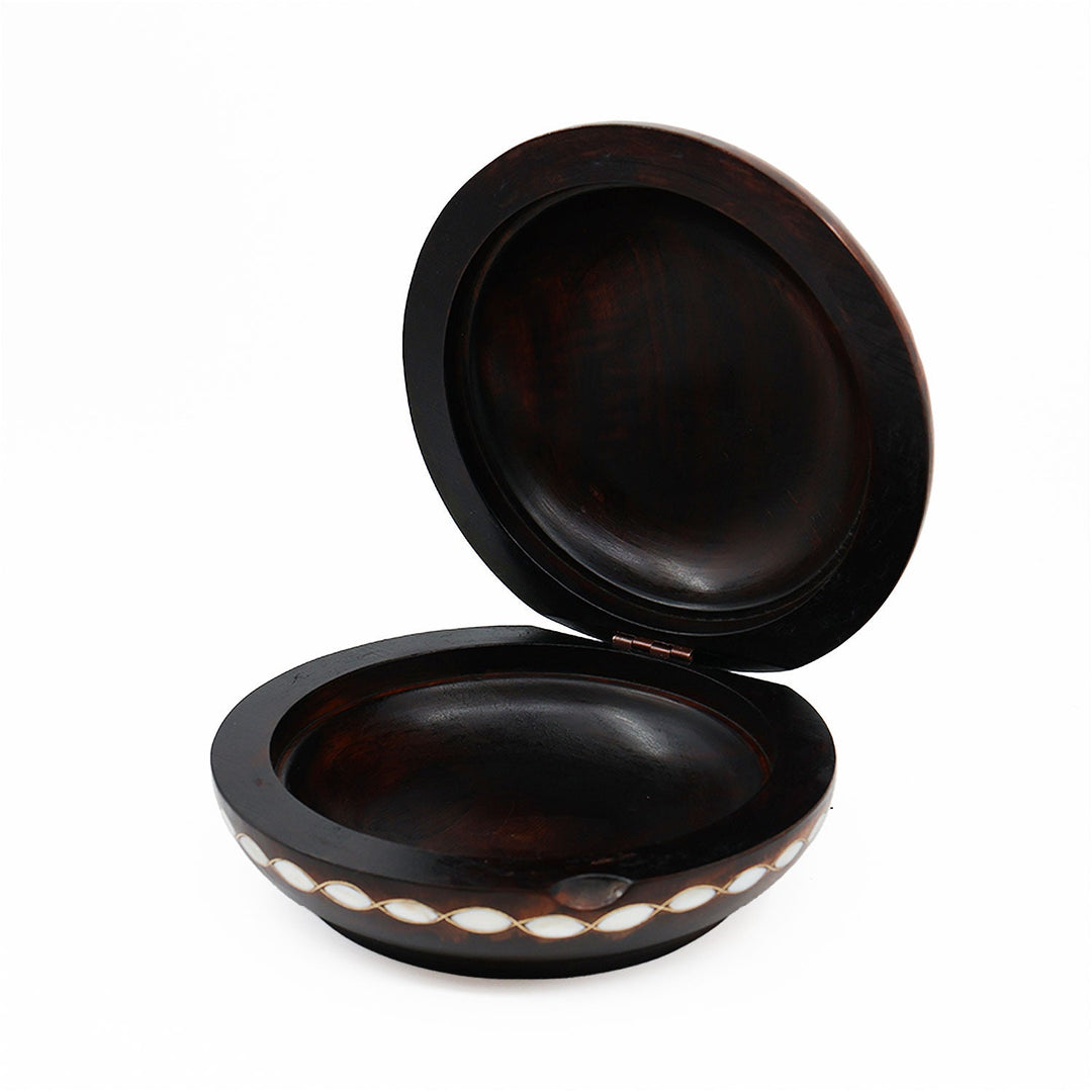 Handcrafted Wooden Box with Abalone Mother-of-Pearl Inlay - WAAH488