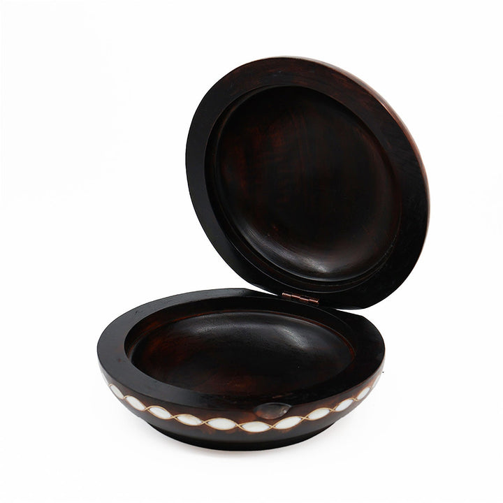 Handcrafted Wooden Box with Abalone Mother-of-Pearl Inlay - WAAH488