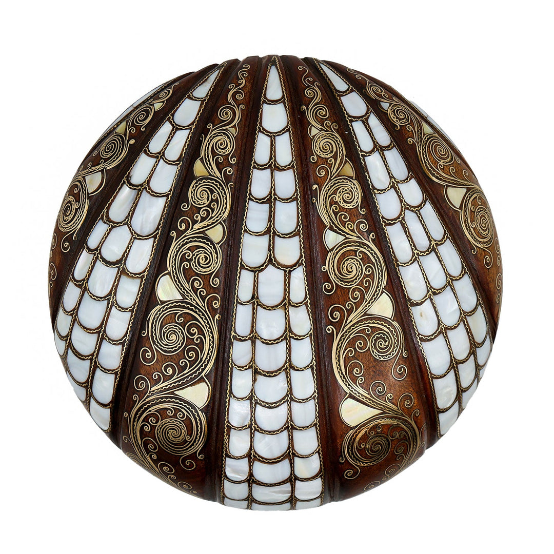 Handcrafted Wooden Box with Abalone Mother-of-Pearl Inlay - WAAH489