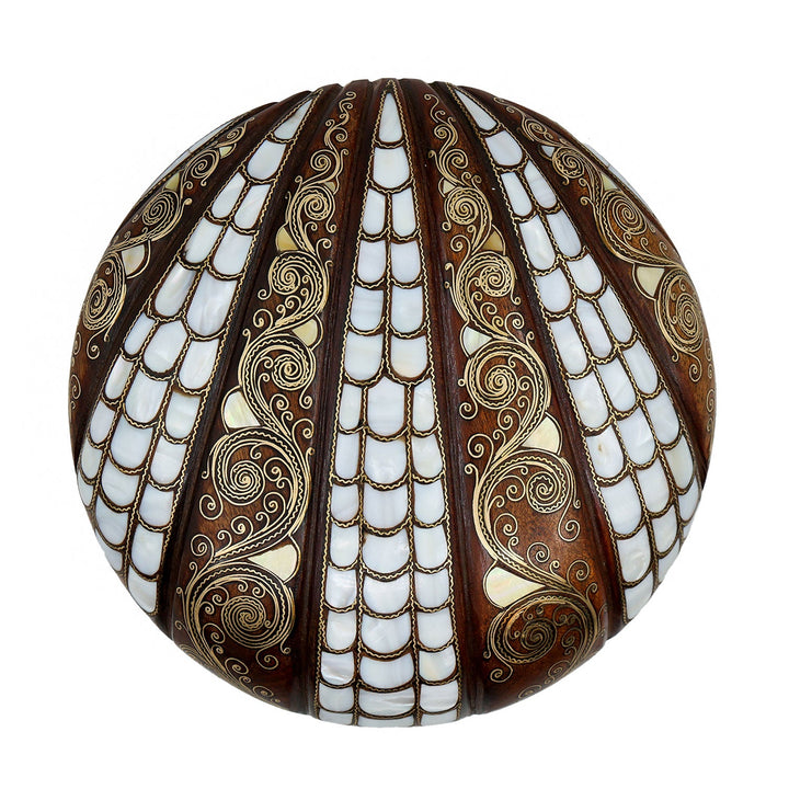 Handcrafted Wooden Box with Abalone Mother-of-Pearl Inlay - WAAH489