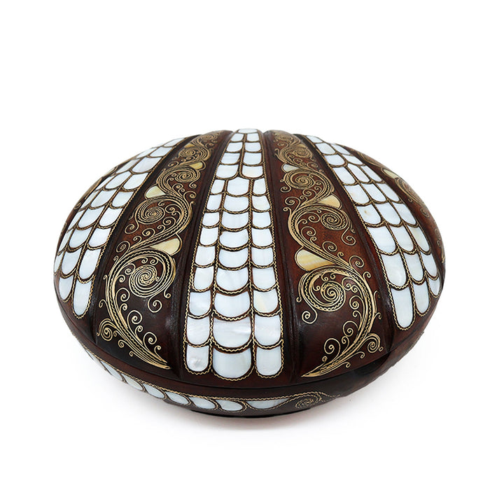 Handcrafted Wooden Box with Abalone Mother-of-Pearl Inlay - WAAH489