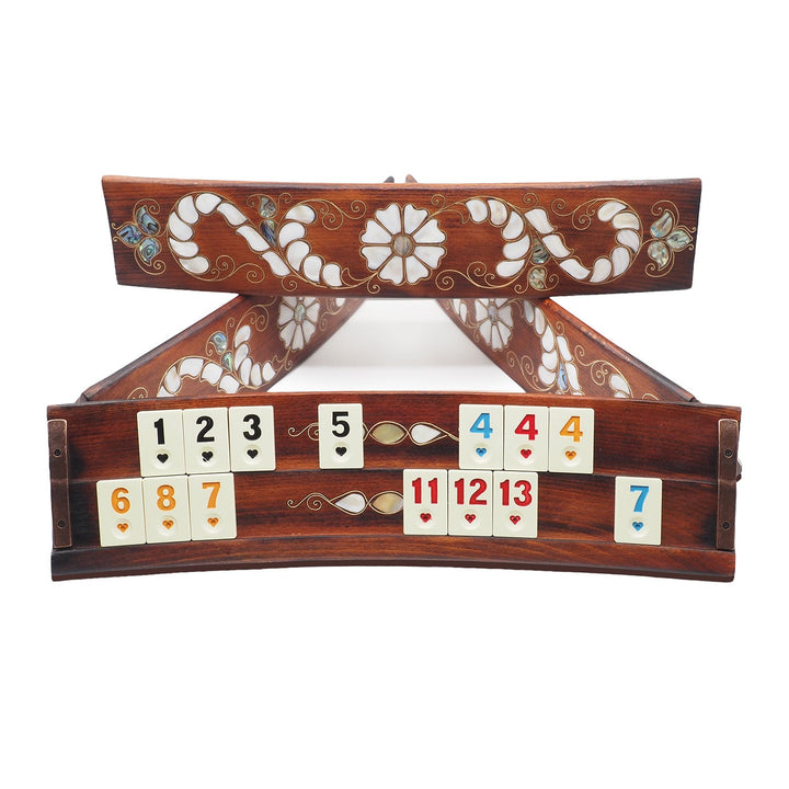 Handmade Mother-of-Pearl Mosaic and Abalone Inlaid Wooden Okey Set - WAAH504