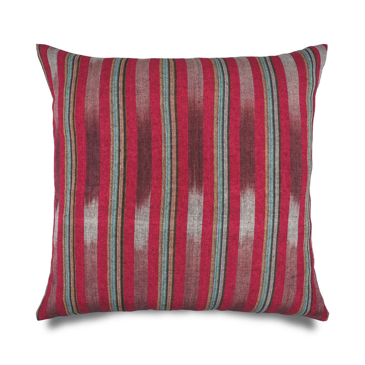 Fuchsia &amp; Purple Striped Silk Kutnu Square Cushion Cover – WAK001