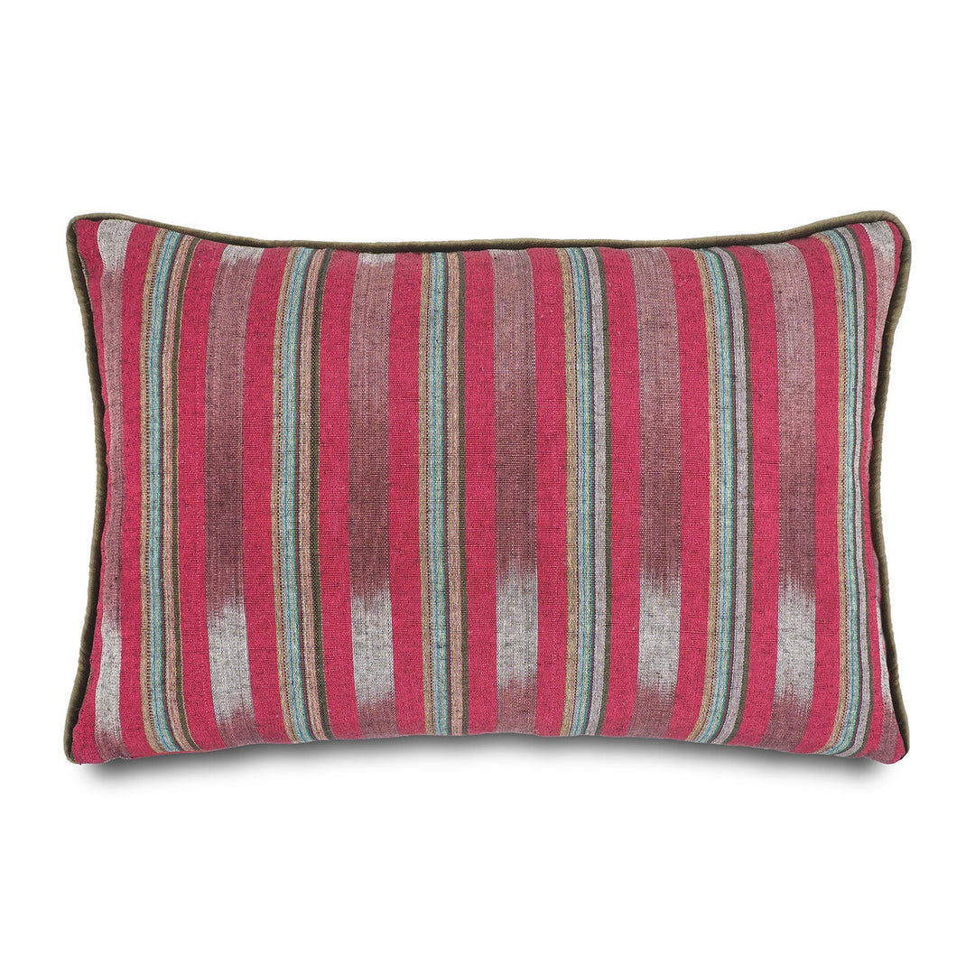 Fuchsia &amp; Purple Striped Silk Kutnu Rectangular Cushion Cover – WAK002
