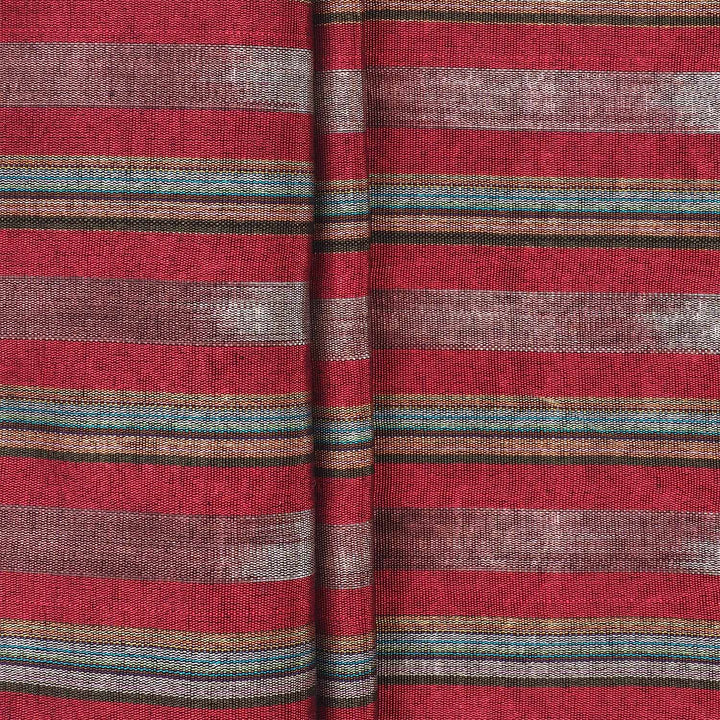 Silk Kutnu Fabric by the Meter – Fuchsia and Purple Stripes - WAK007