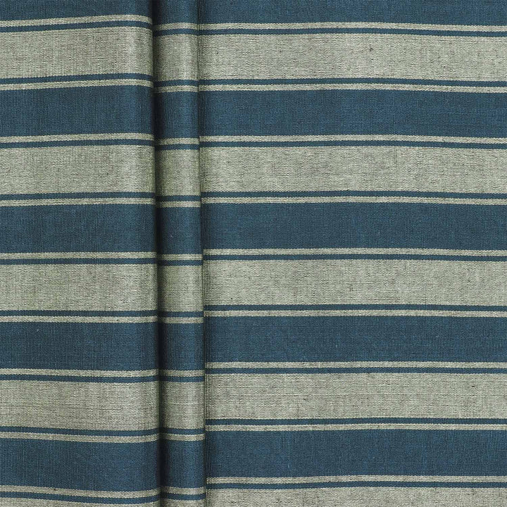 Silk Kutnu Fabric by the Meter – Green Stripes - WAK008