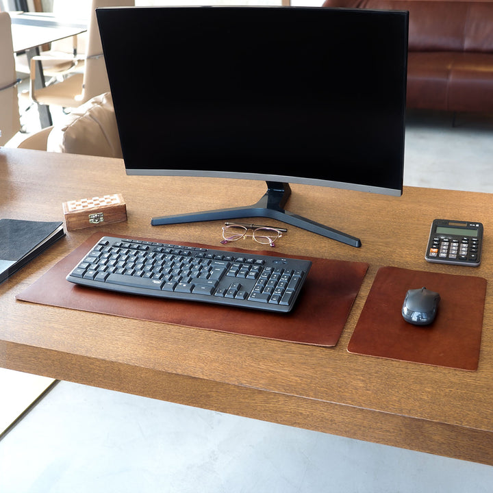 Leather Desk Pad & Mouse Pad Set (Scratch Proof) - WAMD010