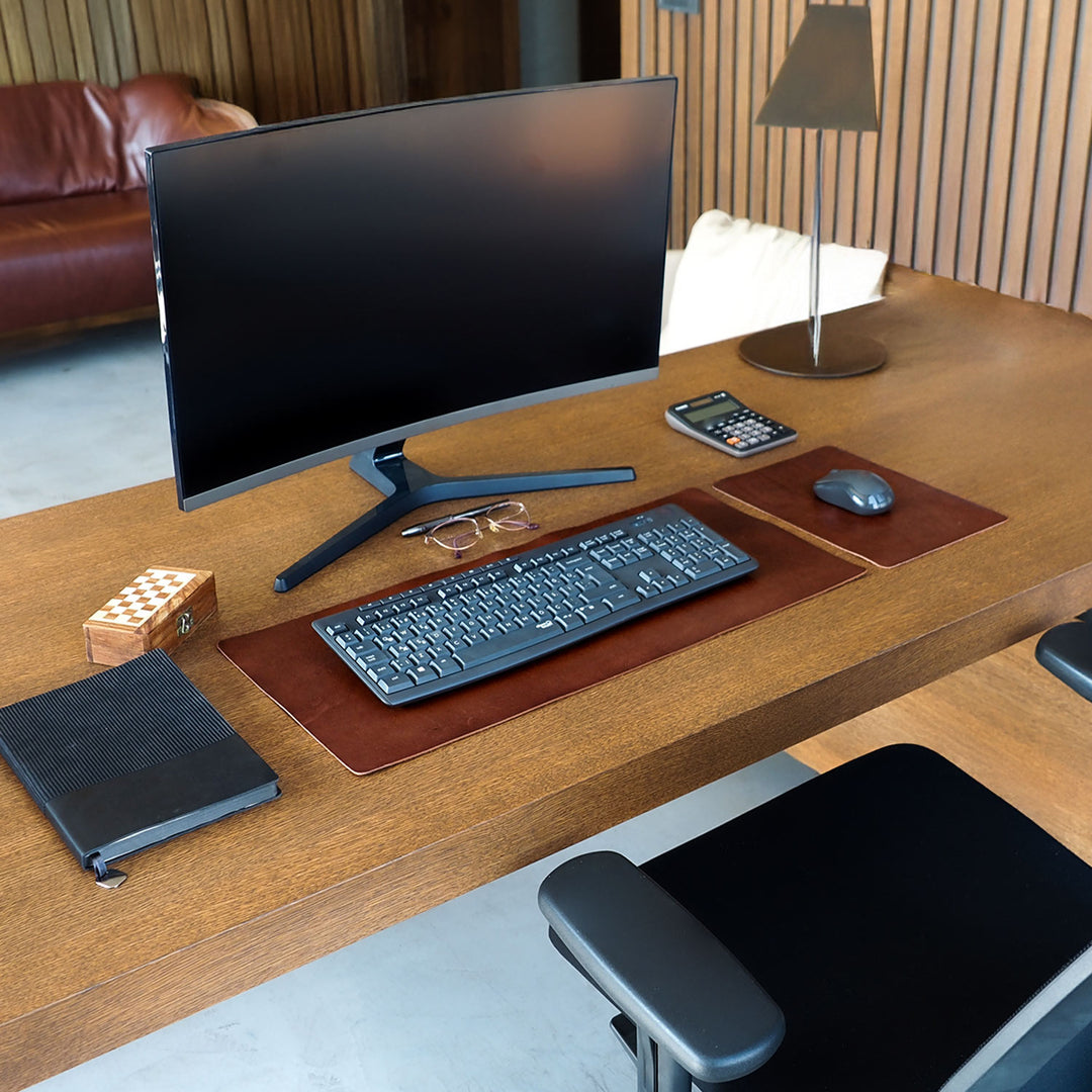 Leather Desk Pad & Mouse Pad Set (Scratch Proof) - WAMD010