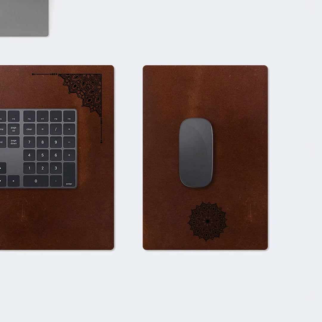 Leather Desk Pad &amp; Mouse Pad Set (Scratch Proof) - WAD010