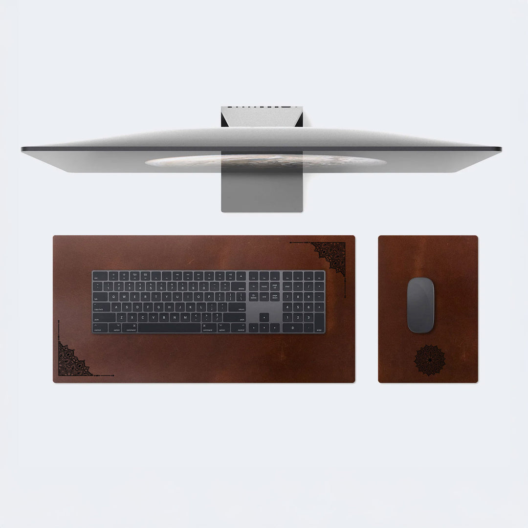 Leather Desk Pad &amp; Mouse Pad Set (Scratch Proof) - WAD010
