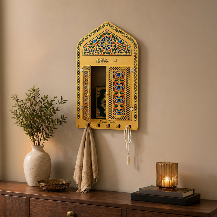 Custom Metal Islamic Wall Display Cabinet (Mihrab Shaped) - WAMH211