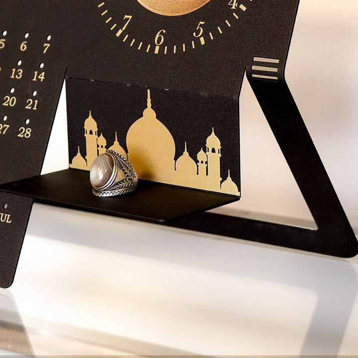 Hoşgeldin Ya Şehri Ramazan Written Metal Ramadan Calendar and Clock - WAMH216