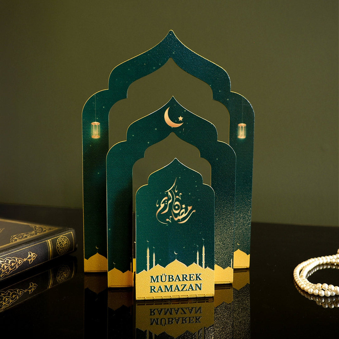 Mübarek Ramazan Written Metal Candleholder and Quran Holder - WAMH221