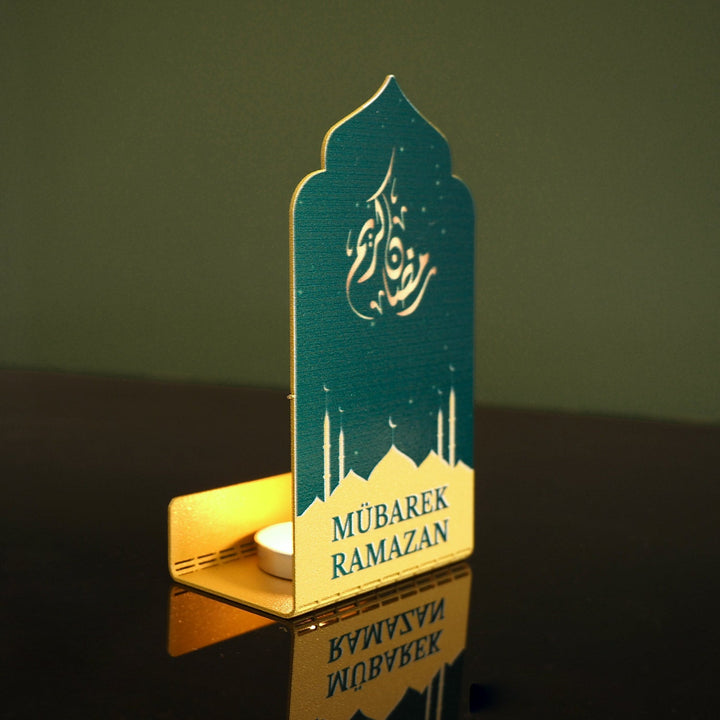 Mübarek Ramazan Written Metal Candleholder and Quran Holder - WAMH221