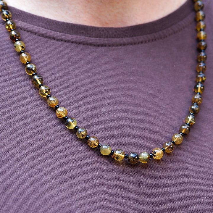 Natural Amber Necklace for Men - WAMT031
