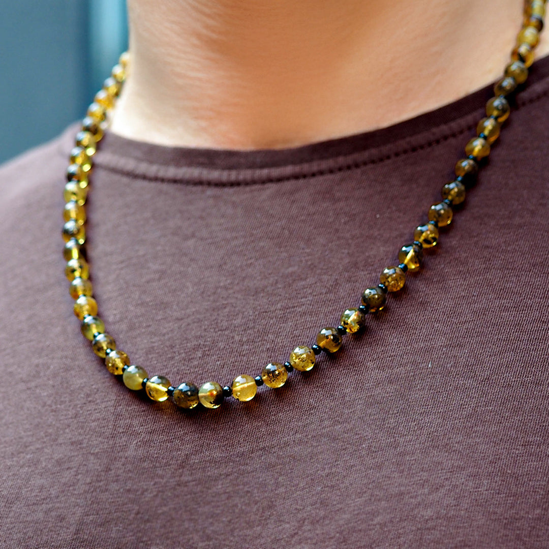 Natural Amber Necklace for Men - WAMT031