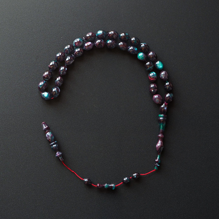 Handcrafted Pressed Fire Amber Tasbeeh – WATD001