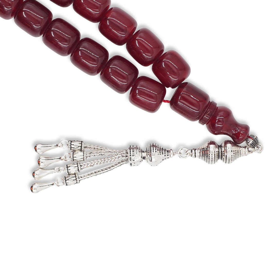 Swirled Windmill Pressed Amber Tasbeeh - WATD1038