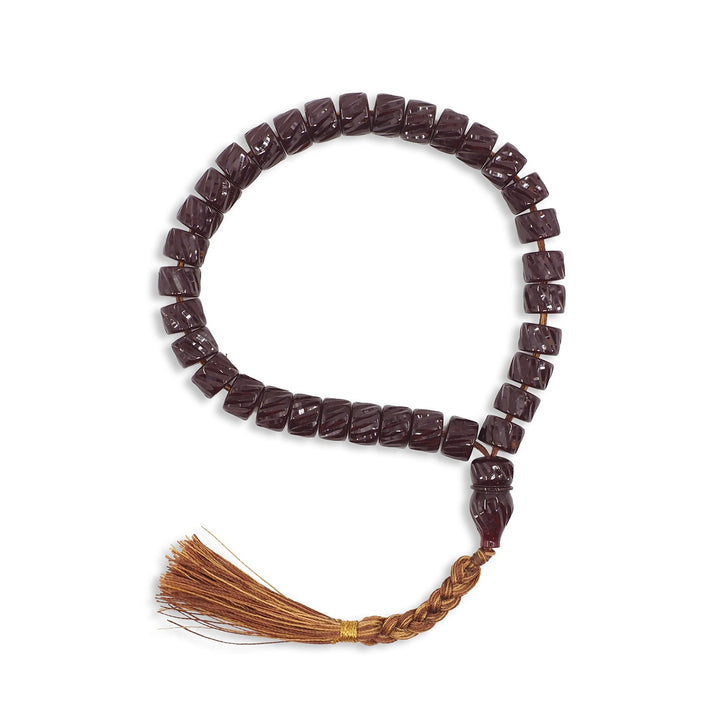 Shaved Cut-Style Pressed Amber Tasbeeh - WATD1039