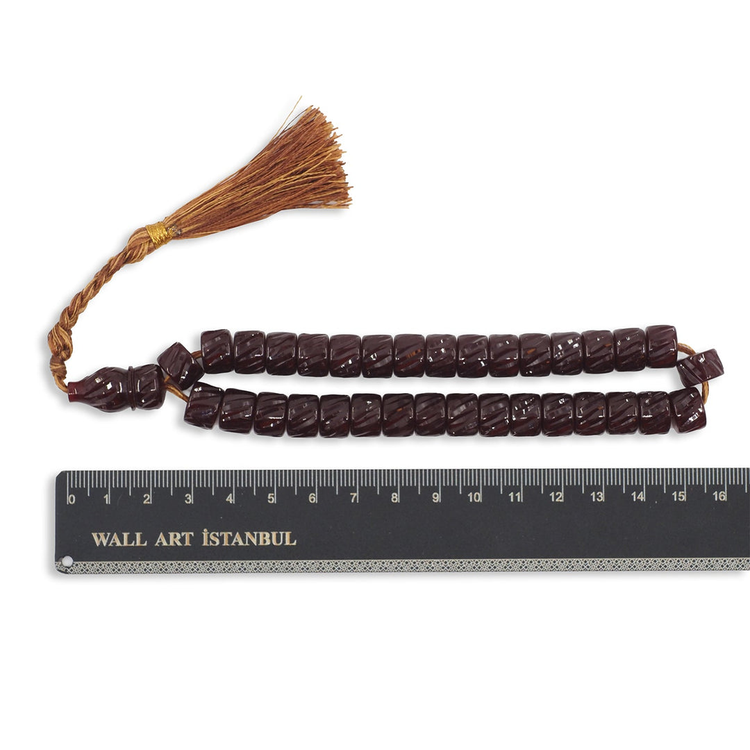 Shaved Cut-Style Pressed Amber Tasbeeh - WATD1039