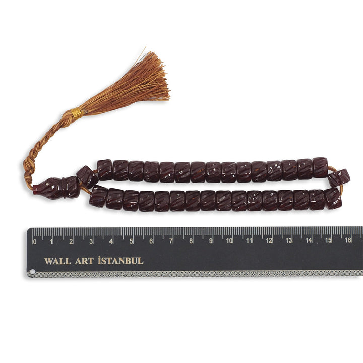 Shaved Cut-Style Pressed Amber Tasbeeh - WATD1039