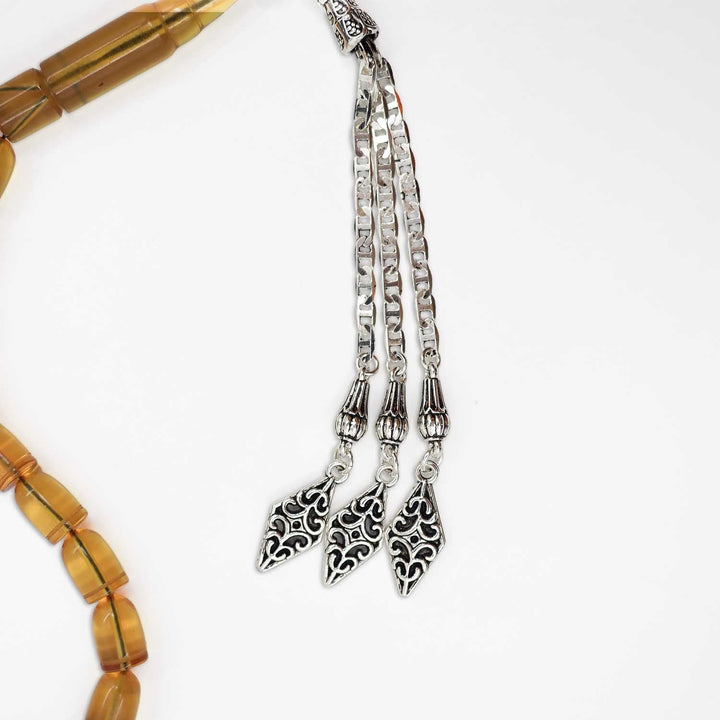 Bullet-Shaped Fire Amber Tasbeeh - WATD1045