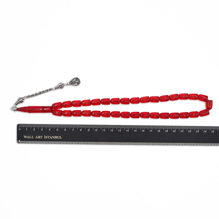 Bullet-Shaped Fire Amber Tasbeeh - WATD1047
