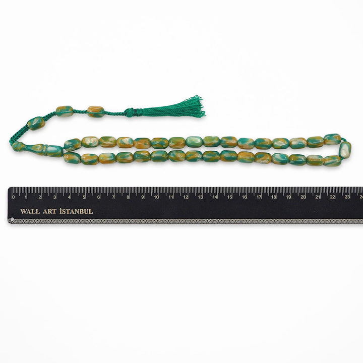 Masterfully Crafted Capsule Cut French Galalith Tasbeeh - WATD1058
