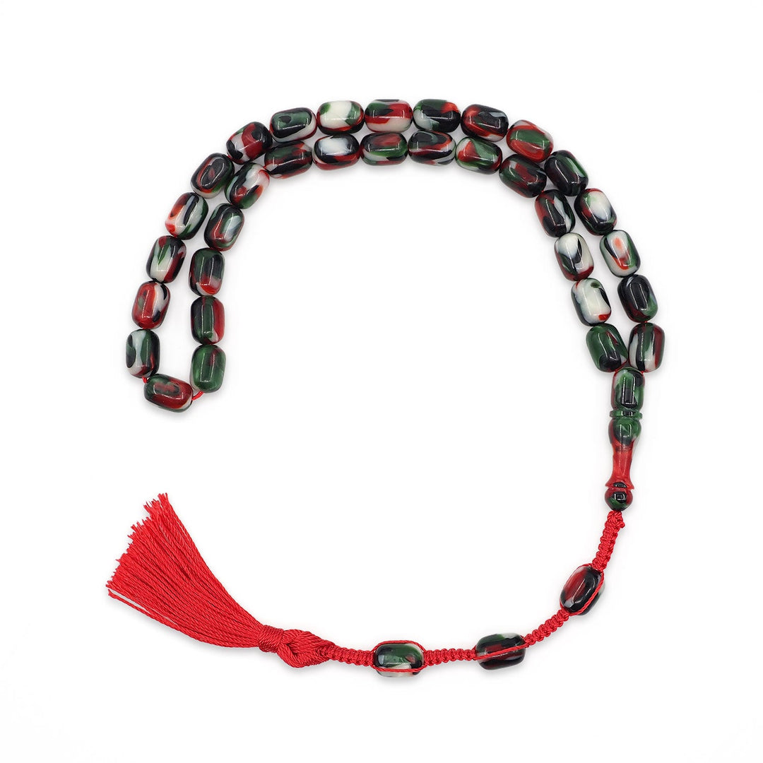 Masterfully Crafted Capsule Cut French Galalith Tasbeeh - WATD1059