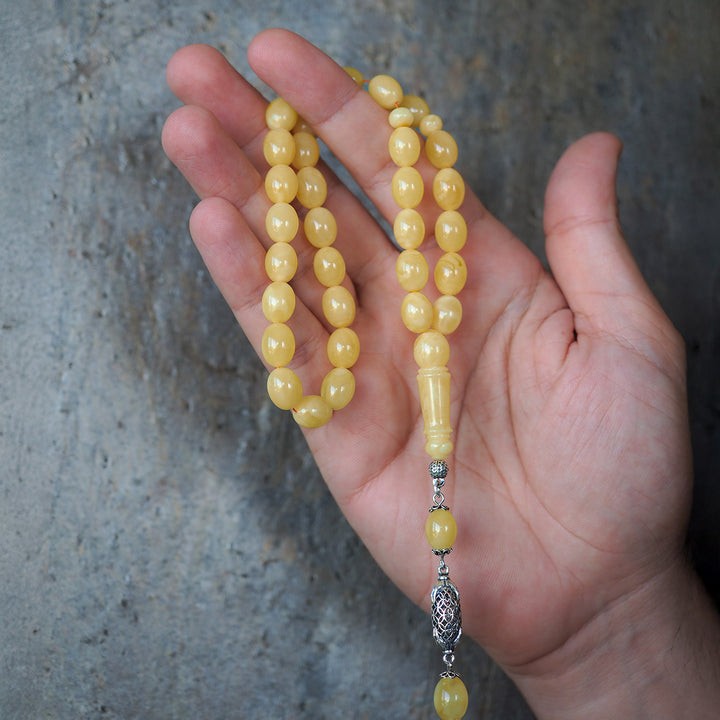 Genuine Baltic Amber Silver Tasbeeh – WATD105