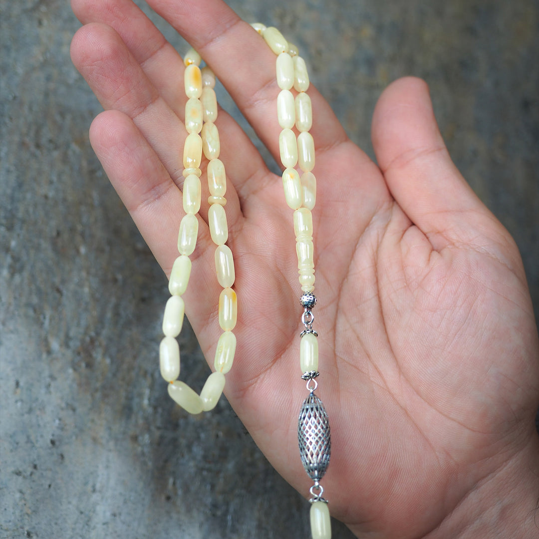 Genuine Baltic Amber Silver Tasbeeh – WATD107