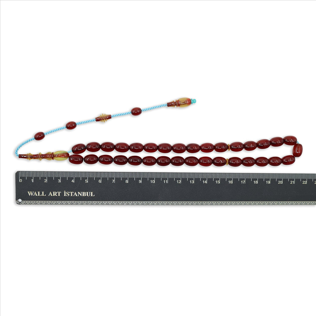 Mastercrafted Spiral-Grained Vintage Faturan Ottoman-Style Pressed Amber Tasbeeh - WATD1080