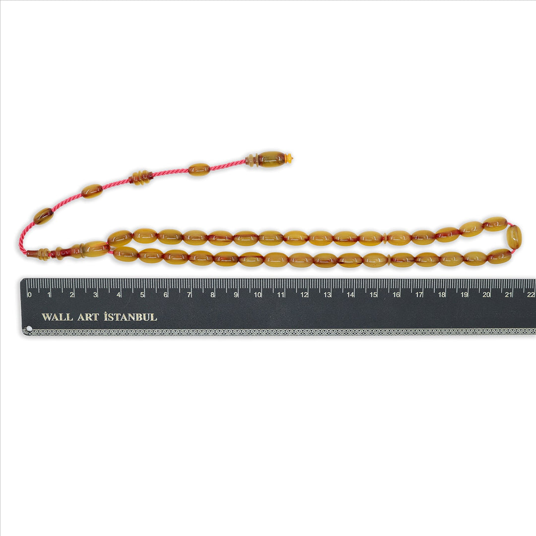 Mastercrafted Spiral-Grained Vintage Faturan Ottoman-Style Pressed Amber Tasbeeh - WATD1081