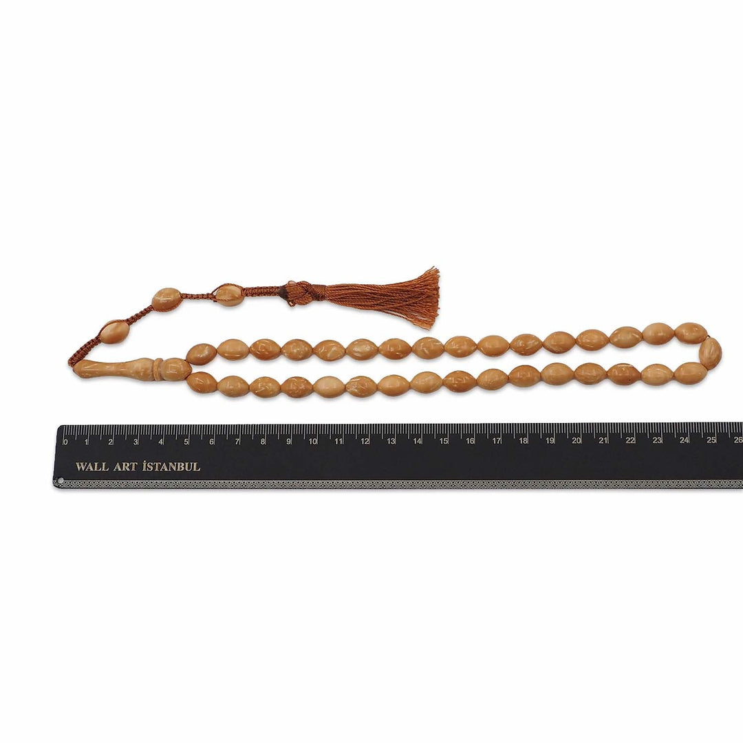 Macrame Braided Oval-Cut Saray Kuka Wood Tasbeeh - WATD1094