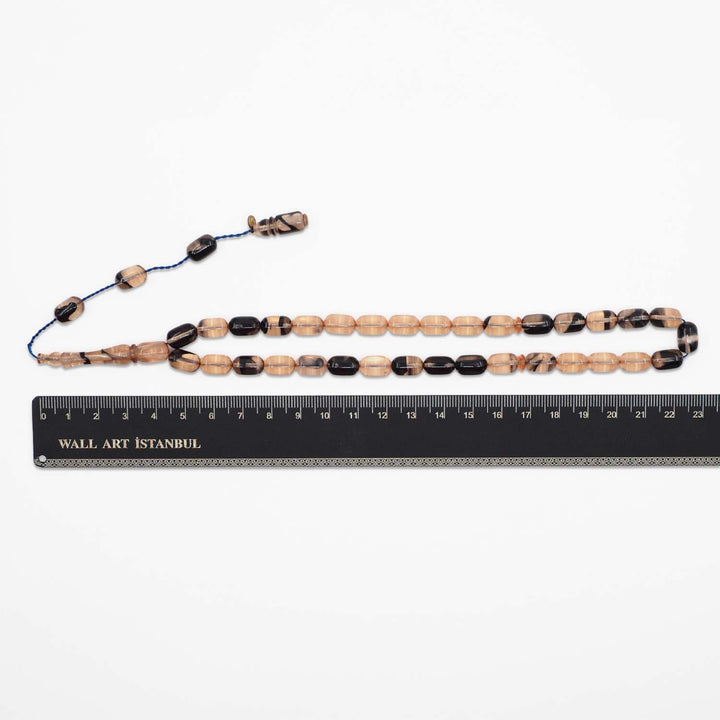 Capsule-Cut Pressed Amber Tasbeeh with System Tassel - WATD1104