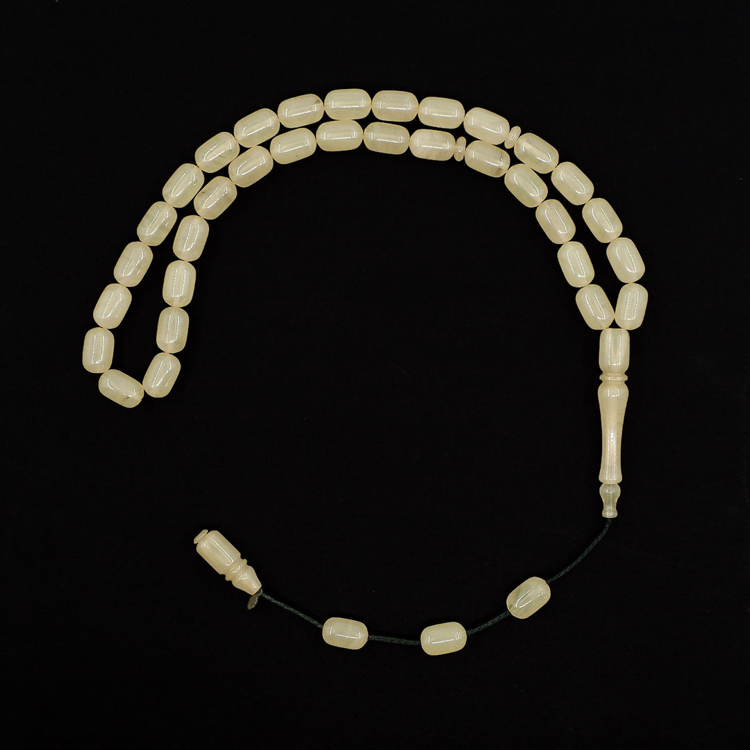Capsule-Cut Pressed Amber Tasbeeh with System Tassel - WATD1106
