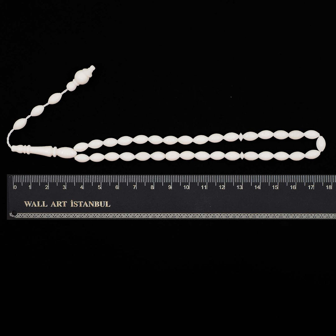 Oval-Cut Camel Bone Tasbeeh with System Tassel - WATD1107