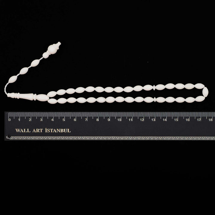 Oval-Cut Camel Bone Tasbeeh with System Tassel - WATD1107