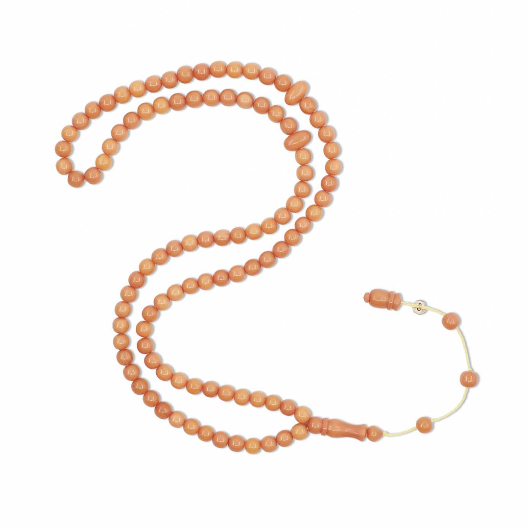 99-Bead Round-Cut Pressed Amber Tasbeeh - WATD1113