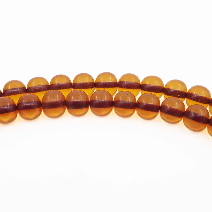 99-Bead Round-Cut Fire Amber Tasbeeh - WATD1114
