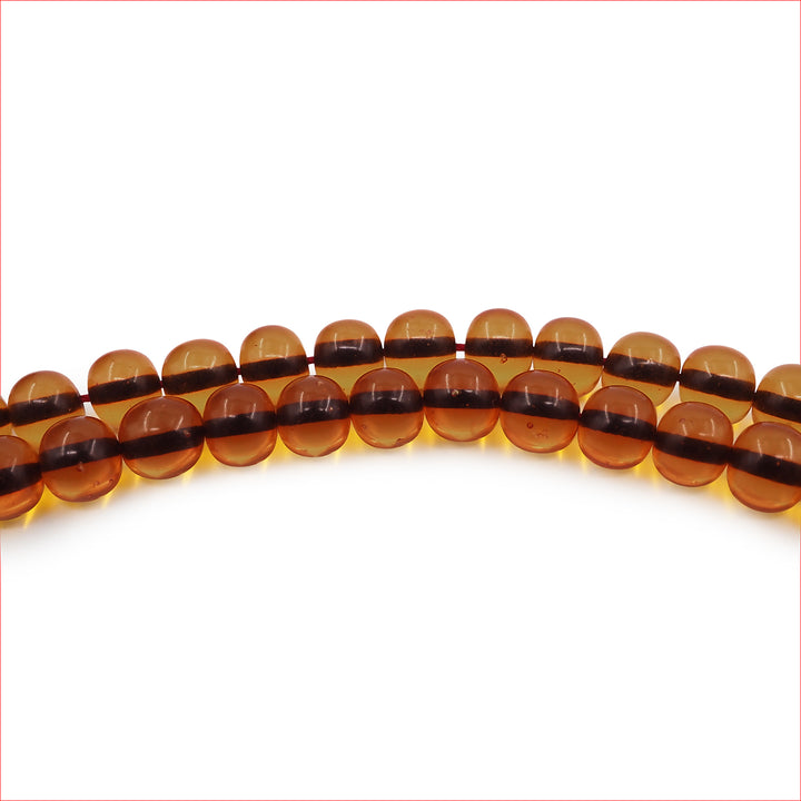 99-Bead Round-Cut Fire Amber Tasbeeh - WATD1116