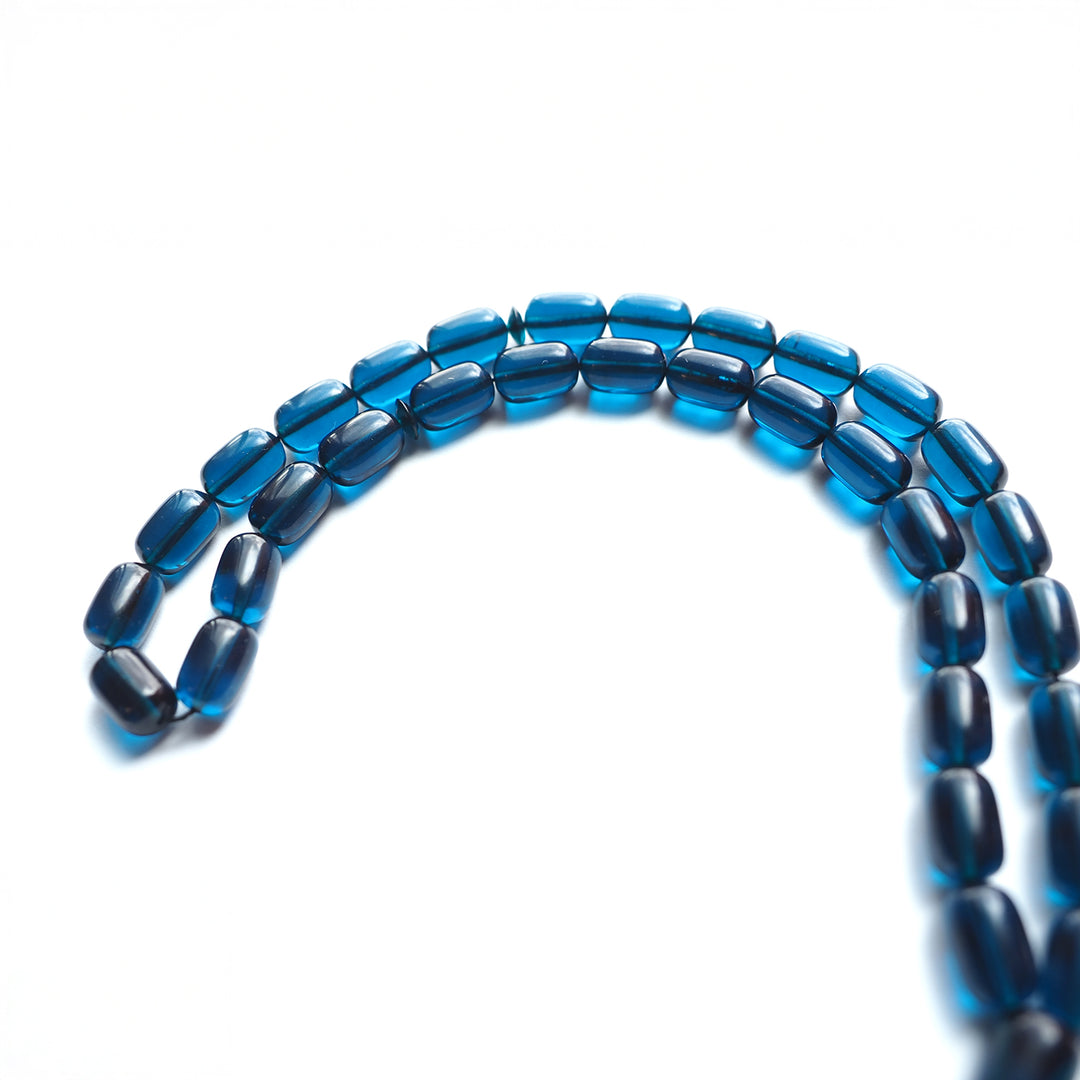 Handcrafted Pressed Fire Amber Tasbeeh Silver Tassel – WATD116