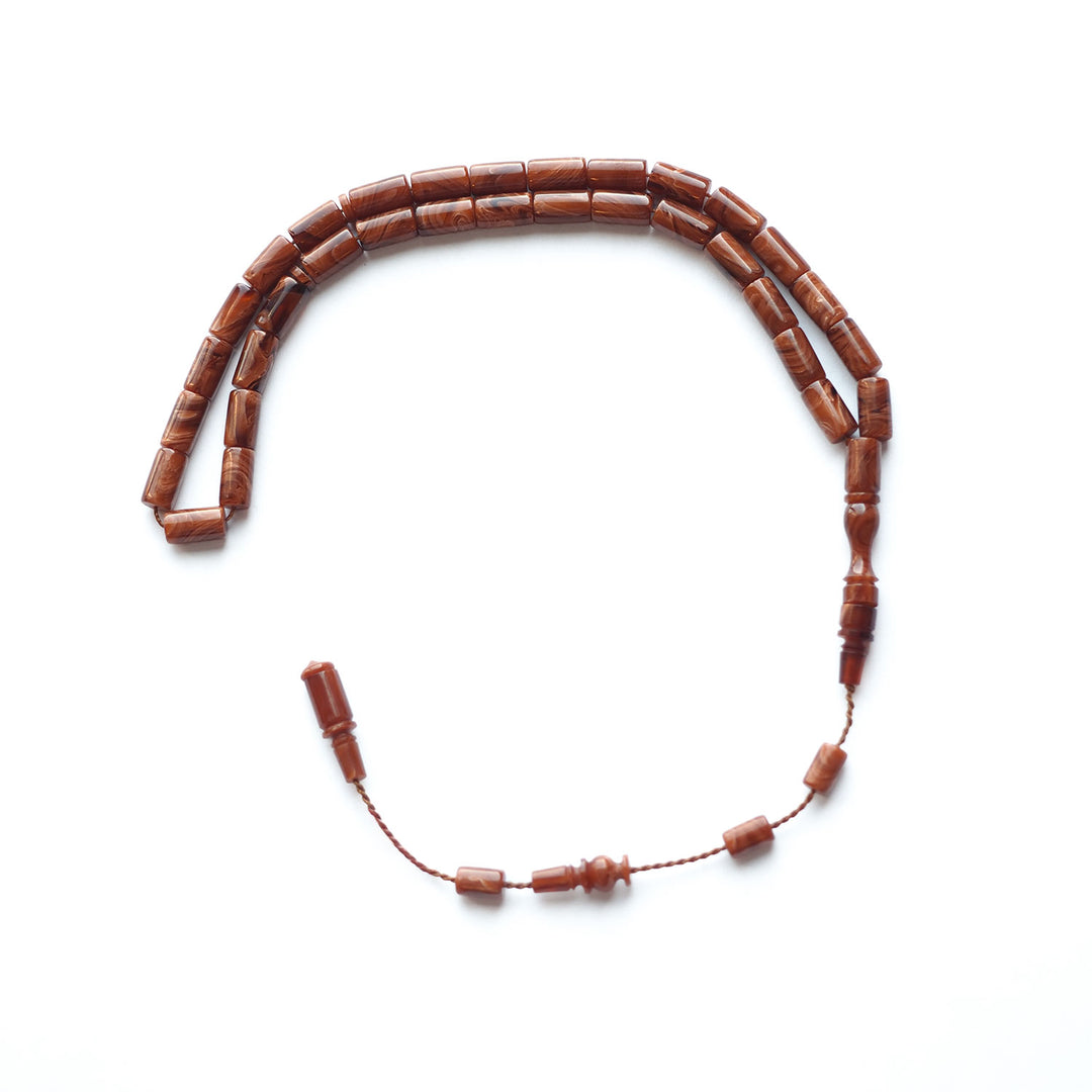 Handcrafted Pressed Amber Tasbeeh – Cut-System Design, Wrist Size – WATD149