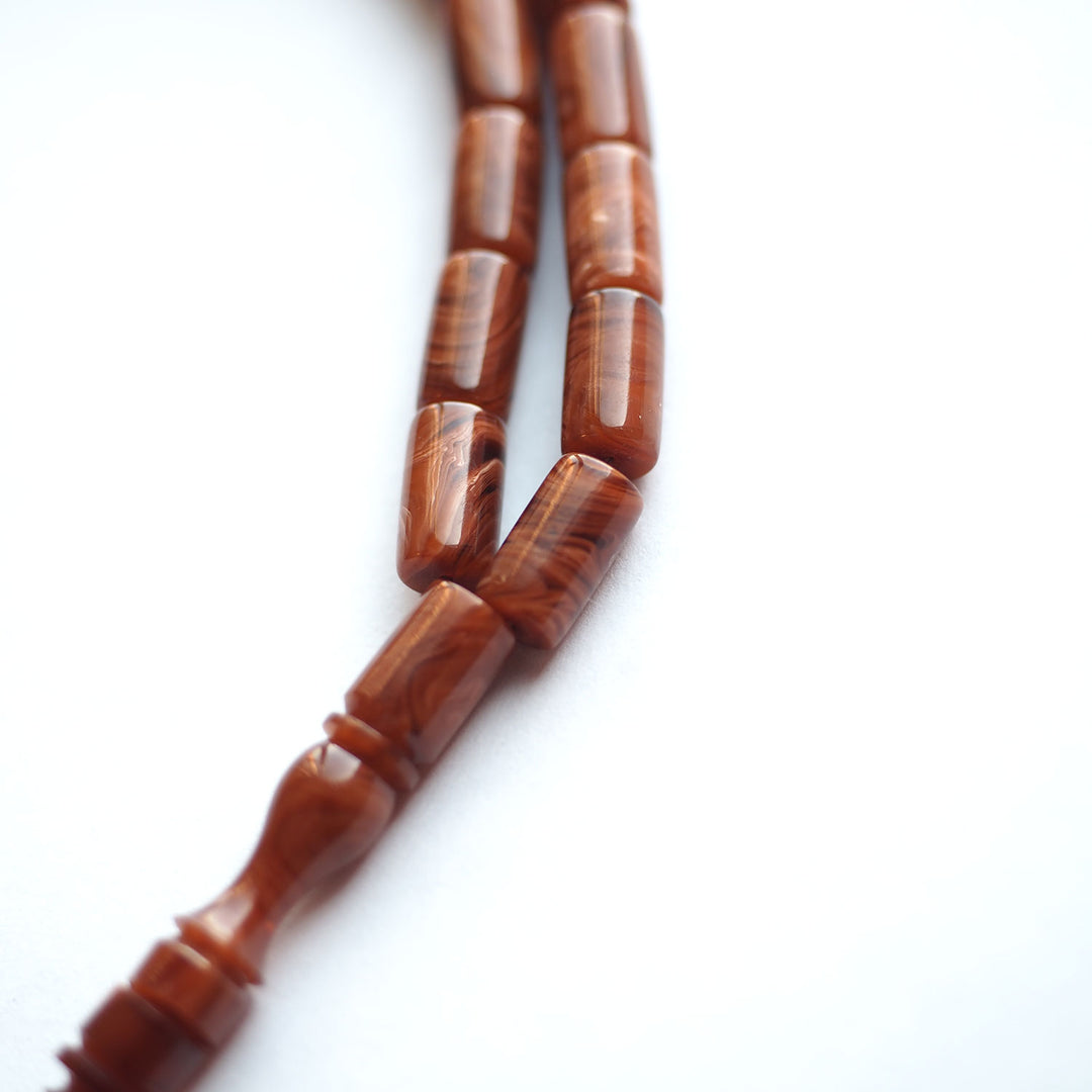 Handcrafted Pressed Amber Tasbeeh – Cut-System Design, Wrist Size – WATD149