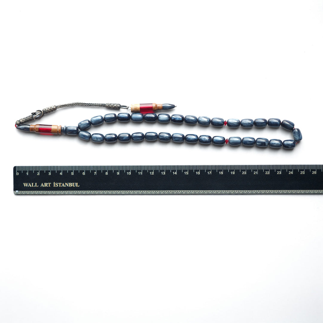 Catalin & Kuka Combined Tasbeeh with 1000 Sterling Silver Kazaz Tassel – WATD151