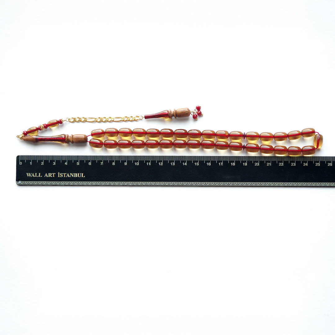 Fire Amber Tasbeeh with 925 Sterling Silver Tassel & Kuka Combination – WATD157